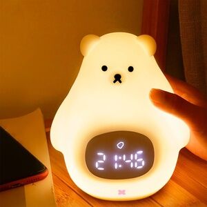 Bear Night Light Cute Kids Alarm Clock